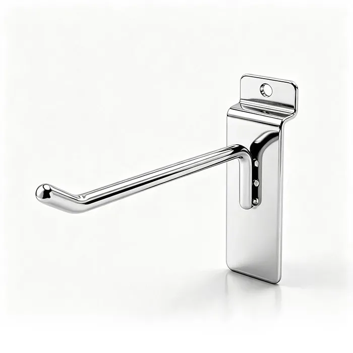 Hook Metal Chrome Hanging Wall Retail Pegboard Display Slatwall Hook Hangers with Lock for Supermarket
