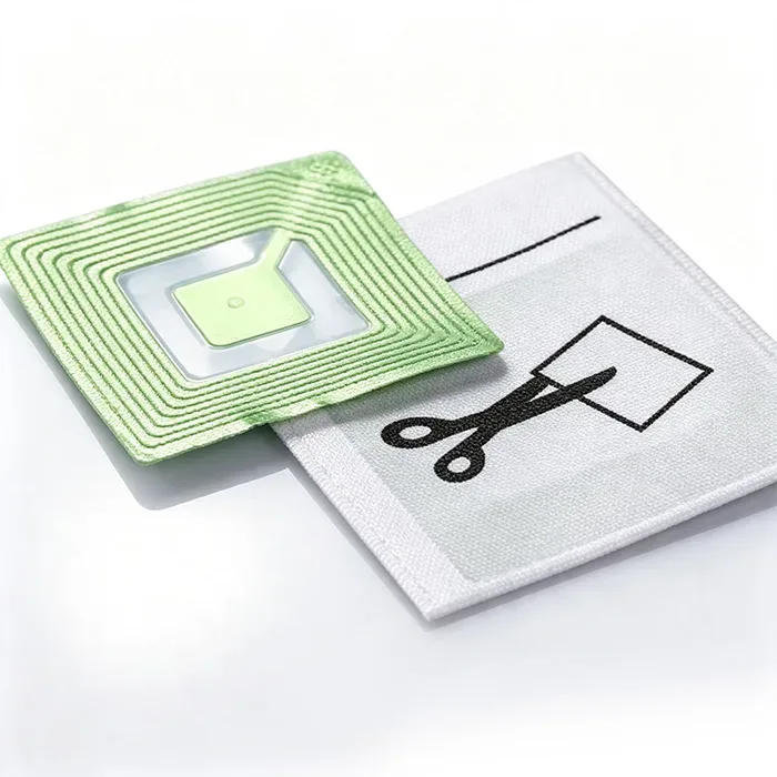 Anti Lost Sewn Labels Product Label For Sewing Security Custom Woven Labels AM 58KHz Silk Labels For Clothes